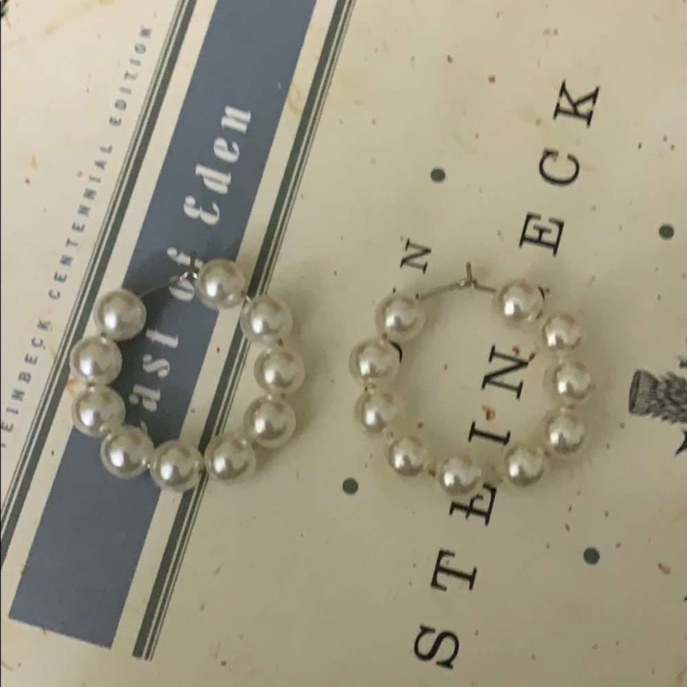 Homemade pearl hoops